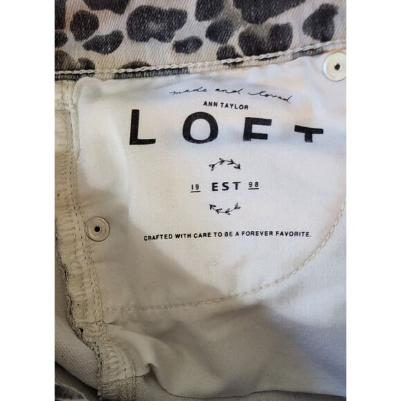 LOFT Women’s Modern Skinny Ankle Jeans Size 27 4 Gray Animal Print Stretch Denim - Picture 6 of 16